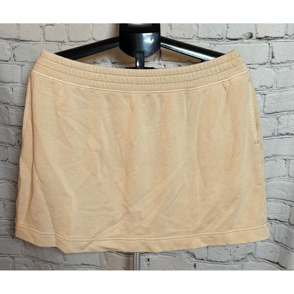 Aerie Real Good French Terry Mini Skirt Tan Peach XL NWT